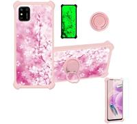bojioderf Coque Compatible pour Maxcom MS554 Coque Étui [avec Trempé 9H Protection D'écran] Case Support de Bague PC + Silicone YGF-MH