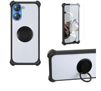 bojioderf Coque Compatible pour Meizu Mblu 21 Coque Étui [avec Trempé 9H Protection D'écran] Case Support de Bague PC + Silicone CSKB-HEI