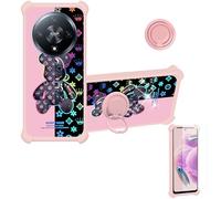 bojioderf Coque Compatible pour Meizu Mblu 22 Pro Coque Étui [avec Trempé 9H Protection D'écran] Case Support de Bague PC + Silicone IMDF-JXX