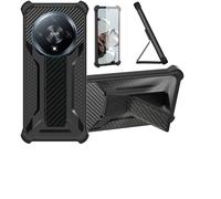 bojioderf Coque Compatible pour Meizu Mblu 22 Pro Coque Étui Case Cover Hybride [avec Protection d'écran en Verre trempé] [Support magnétique Pliable] Noir