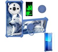 bojioderf Coque Compatible pour Nubia Z60S Pro Coque Étui [avec Trempé 9H Protection D'écran] Case Support de Bague PC + Silicone YGL-LAN