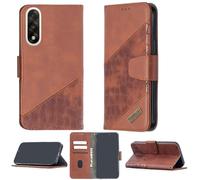 bojioderf Coque Compatible pour OnePlus Nord 5 Cph2707 Cph2709 Coque Étui Housse Case Support [avec Trempé 9H Protection D'écran] BF04 Brown