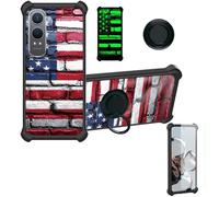 bojioderf Coque Compatible pour OnePlus Nord Ce4 Lite 5G Coque Étui [avec Trempé 9H Protection D'écran] Case Support de Bague PC + Silicone YGH-GQ