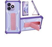 bojioderf Coque Compatible pour Oukitel C51 Coque Étui Case Cover Hybride [avec Protection d'écran en Verre trempé] [Support magnétique Pliable] Violet