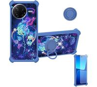 bojioderf Coque Compatible pour Poco F7 Pro Coque Étui [avec Trempé 9H Protection D'écran] Case Support de Bague PC + Silicone IMDL-LMG
