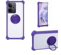 bojioderf Coque Compatible pour Realme 14T 5G Coque Étui [avec Trempé 9H Protection D'écran] Case Support de Bague PC + Silicone CSKB-ZI