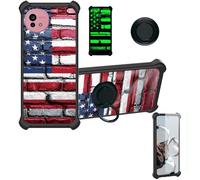 bojioderf Coque Compatible pour Sharp Aquos Wish5 Sh-M32 A502Sh Sh-52F Coque Étui [avec Trempé 9H Protection D'écran] Case Support de Bague PC + Silicone YGH-GQ