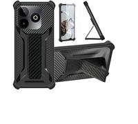 bojioderf Coque Compatible pour SPC Discovery 3 Coque Étui Case Cover Hybride [avec Protection d'écran en Verre trempé] [Support magnétique Pliable] Noir