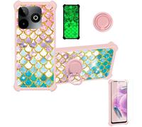 bojioderf Coque Compatible pour SPC Discovery 3 SE Coque Étui [avec Trempé 9H Protection D'écran] Case Support de Bague PC + Silicone JSF-YL