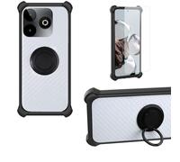 bojioderf Coque Compatible pour SPC Discovery 3 SE Coque Étui [avec Trempé 9H Protection D'écran] Case Support de Bague PC + Silicone CSKB-HEI