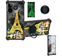 bojioderf Coque Compatible pour SPC Discovery 3 SE Coque Étui [avec Trempé 9H Protection D'écran] Case Support de Bague PC + Silicone JSH-TT