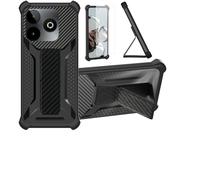 bojioderf Coque Compatible pour SPC Discovery 3 SE Coque Étui Case Cover Hybride [avec Protection d'écran en Verre trempé] [Support magnétique Pliable] Noir