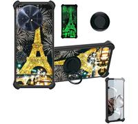 bojioderf Coque Compatible pour TCL 50 XL Nxtpaper 5G T704Sp Coque Étui [avec Trempé 9H Protection D'écran] Case Support de Bague PC + Silicone JSH-TT