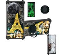 bojioderf Coque Compatible pour TCL 60R 60 R 5G Coque Étui [avec Trempé 9H Protection D'écran] Case Support de Bague PC + Silicone JSH-TT