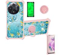 bojioderf Coque Compatible pour TCL 60R 60 R 5G Coque Étui [avec Trempé 9H Protection D'écran] Case Support de Bague PC + Silicone JSF-YHD