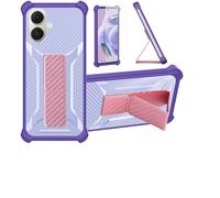 bojioderf Coque Compatible pour Tecno Spark Go 2 Coque Étui Case Cover Hybride [avec Protection d'écran en Verre trempé] [Support magnétique Pliable] Violet