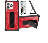 bojioderf Coque Compatible pour Ulefone Note 18 Ultra Coque Étui Case Cover Hybride [avec Protection d'écran en Verre trempé] [support magnétique Pliable] Rosa