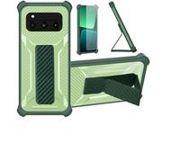 bojioderf Coque Compatible pour Volla Phone Quintus Coque Étui Case Cover Hybride [avec Protection d'écran en Verre trempé] [Support magnétique Pliable] Vert