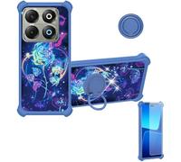 bojioderf Coque Compatible pour Walton Nexg N27 Coque Étui [avec Trempé 9H Protection D'écran] Case Support de Bague PC + Silicone IMDL-LMG