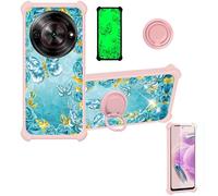bojioderf Coque Compatible pour Zte Nubia Focus Z2455 Coque Étui [avec Trempé 9H Protection D'écran] Case Support de Bague PC + Silicone JSF-YHD