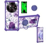 bojioderf Coque Compatible pour Zte Nubia Focus Z2455 Coque Étui [avec Trempé 9H Protection D'écran] Case Support de Bague PC + Silicone YGZ-ZSH
