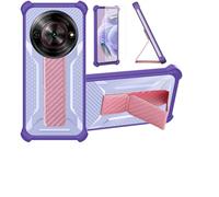 bojioderf Coque Compatible pour Zte Nubia Focus Z2455 Coque Étui Case Cover Hybride [avec Protection d'écran en Verre trempé] [Support magnétique Pliable] Violet