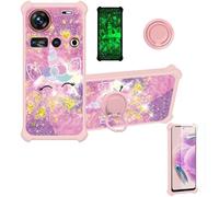 bojioderf Coque Compatible pour Zte Nubia Z70S Ultra Nx737J Coque Étui [avec Trempé 9H Protection D'écran] Case Support de Bague PC + Silicone JSF-DJS
