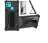 bojioderf Coque pour Aligator Figi Note 1 Pro Coque Étui Case Cover Hybride [avec Protection d'écran en Verre trempé] [Support magnétique Pliable] [givré résistant aux Empreintes digitales] Noir