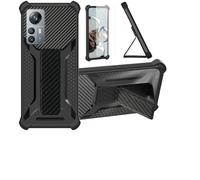 bojioderf Coque pour Blackview A85 Coque Étui Case Cover Hybride [avec Protection d'écran en Verre trempé] [Support magnétique Pliable] [givré résistant aux Empreintes digitales] Noir
