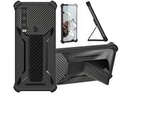bojioderf Coque pour Cat S75 Coque Étui Case Cover Hybride [avec Protection d'écran en Verre trempé] [support magnétique Pliable] [givré résistant aux Empreintes digitales] Noir