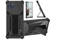 bojioderf Coque pour CUBOT X20 Coque Étui Case Cover Hybride [avec Protection d'écran en Verre trempé] [Support magnétique Pliable] [givré résistant aux Empreintes digitales] Noir