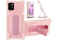 bojioderf Coque pour Energizer U506S Coque Étui Case Cover Hybride [avec Protection d'écran en Verre trempé] [Support magnétique Pliable] [givré résistant aux Empreintes digitales] Rosa