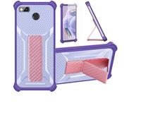 bojioderf Coque pour Fairphone 3 Coque Étui Case Cover Hybride [avec Protection d'écran en Verre trempé] [Support magnétique Pliable] [givré résistant aux Empreintes digitales] Violet