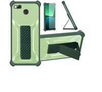 bojioderf Coque pour Fairphone 3 Coque Étui Case Cover Hybride [avec Protection d'écran en Verre trempé] [Support magnétique Pliable] [givré résistant aux Empreintes digitales] Vert