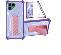 bojioderf Coque pour FairPhone 4 5G Coque Étui Case Cover Hybride [avec Protection d'écran en Verre trempé] [Support magnétique Pliable] [givré résistant aux Empreintes digitales] Violet