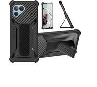 bojioderf Coque pour Fairphone 5 Coque Étui Case Cover Hybride [avec Protection d'écran en Verre trempé] [support magnétique Pliable] [givré résistant aux Empreintes digitales] Noir