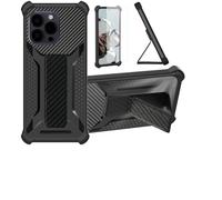 bojioderf Coque pour Hotwav Note 13 Pro Coque Étui Case Cover Hybride [avec Protection d'écran en Verre trempé] [Support magnétique Pliable] [givré résistant aux Empreintes digitales] Noir