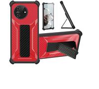 bojioderf Coque pour Oscal Tiger 12 Coque Étui Case Cover Hybride [avec Protection d'écran en Verre trempé] [Support magnétique Pliable] [givré résistant aux Empreintes digitales] Rose