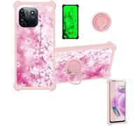 bojioderf Coque pour SPC Discovery 2 Coque Compatible avec SPC Discovery 2 Coque Étui [avec Trempé 9H Protection D'écran] Case Support de Bague PC + Silicone YGF-MH