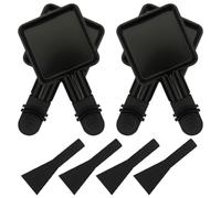 BOJIUSARL 4PCS Poelon Raclette Carré avec Revêtement anti-adhésif avec Poignée Isolée et 4 Pelle,Portable Plateau de cuisson Pour Omelette au Fromage Fondu