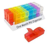 BOJIUSARL Pilulier mensuel 2 fois par jour,Organisateur de médicaments pour 31 jours avec 32 compartiments amovibles pour huile de poisson, vitamines, suppléments et médicaments