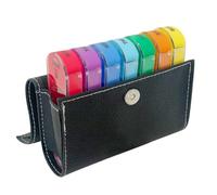 BOJIUSARL Pilulier Semainier 4 fois par jour,Grand semainier de 7 jours avec étui en cuir PU pour les médicaments, Médicaments, Vitamine, Suppléments d'huile de poisson