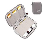 BOJLY Sac Rangement de USB Clé, Mini Sacoche d’Accessoires Electronics en Nylon Etanche Robuste Housse de Protection avec 6 capacités pour SD Carte, USB ble d’écouteur, Gris