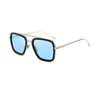 BOJOD Rétro Square Lunettes de soleil Tony Stark Vintage lunettes Métal Cadre pour Hommes Femmes Iron man Lunettes Spiderman de le Même Couleur