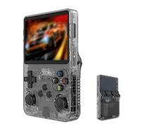 BOJONI Console de jeu portable de poche Linux avec écran IPS de 3,5 pouces, lecteur vidéo rétro R36S, 64/128 Go intégrés, plus de 21 000 jeux classiques, open source (noir, 128 Go)
