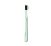 Boka Brosse à dents manuelle classique avec charbon actif extra doux, poils effilés, poignée en bioplastique avec capuchon de voyage, approuvé par les dentistes, idéale pour adultes et enfants, menthe