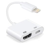 Bokadz Adaptateur HDMI pour iPhone vers TV - AV Numérique HD 1080p pour iPad, Écran de Synchronisation Compatible avec iPhone, iPad, Tous Systèmes