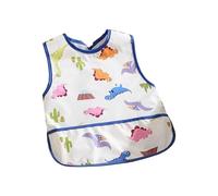 Bokcztml Adorable bavoir sans manches à motifs pour manger des aliments solides, doux pour la peau et simple à entretenir, accessoire d'alimentation pour tout-petits, Paradis des dinosaures, L
