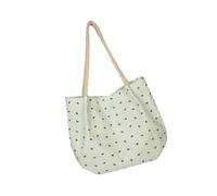 Bokcztml Sac à bandoulière ergonomique en toile florale légère et spacieuse avec poignée supérieure - Sac à main tendance sous les bras pour les trajets quotidiens - Sac d'épicerie réutilisable, Vert