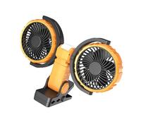 Bokcztml Ventilateur de bureau portable rechargeable par USB - Double tête de refroidissement pour la maison, l'extérieur, les voyages, l'école, la chambre à coucher, le salon - Double tête de bureau